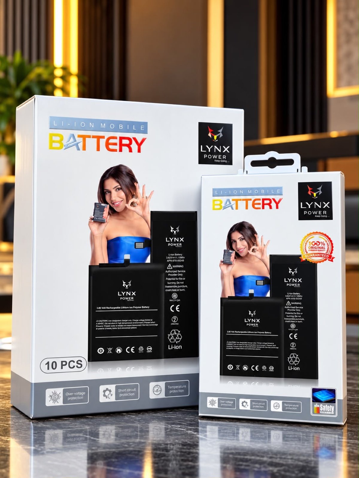 LYNX POWER mobile battery packs in retail packaging
